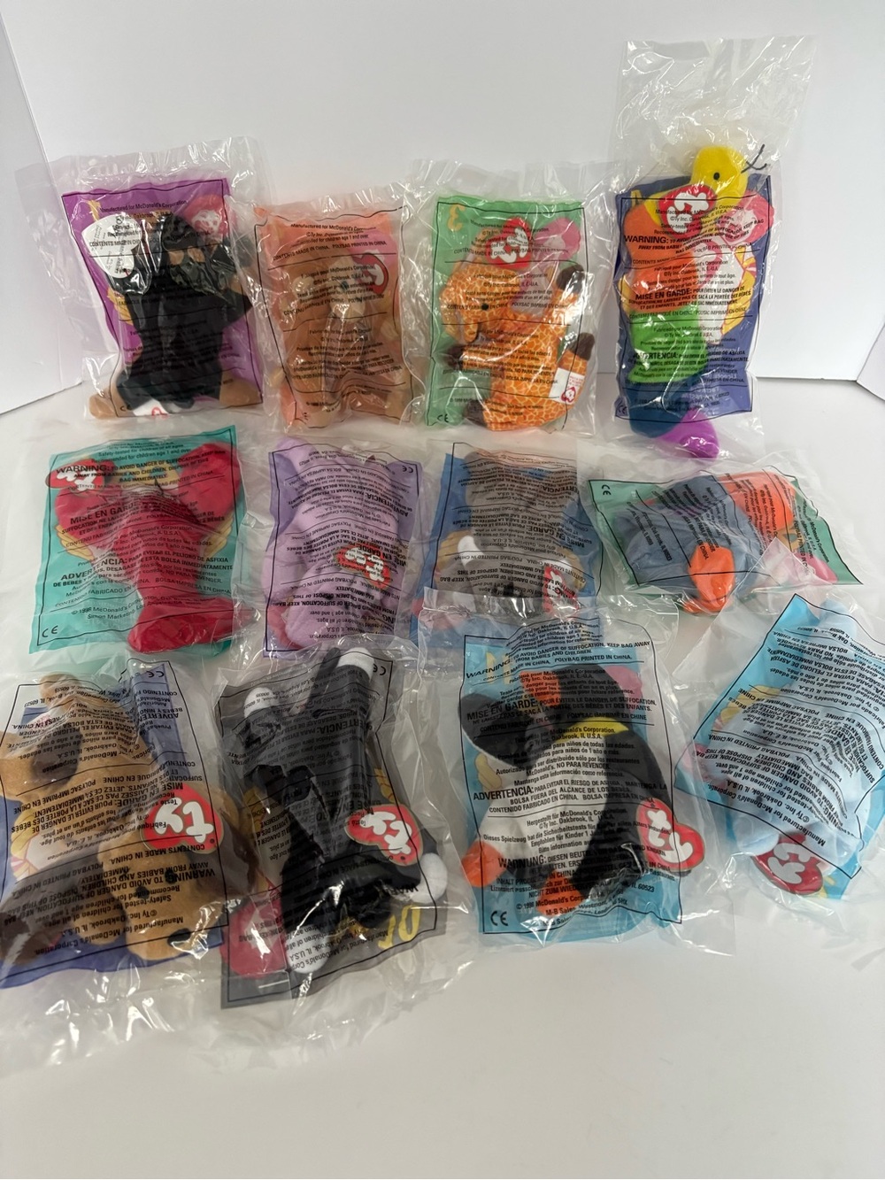 Vintage 1998 McDonald's Ty Teenie Beanie Babies COMPLETE SET of 12 Sealed